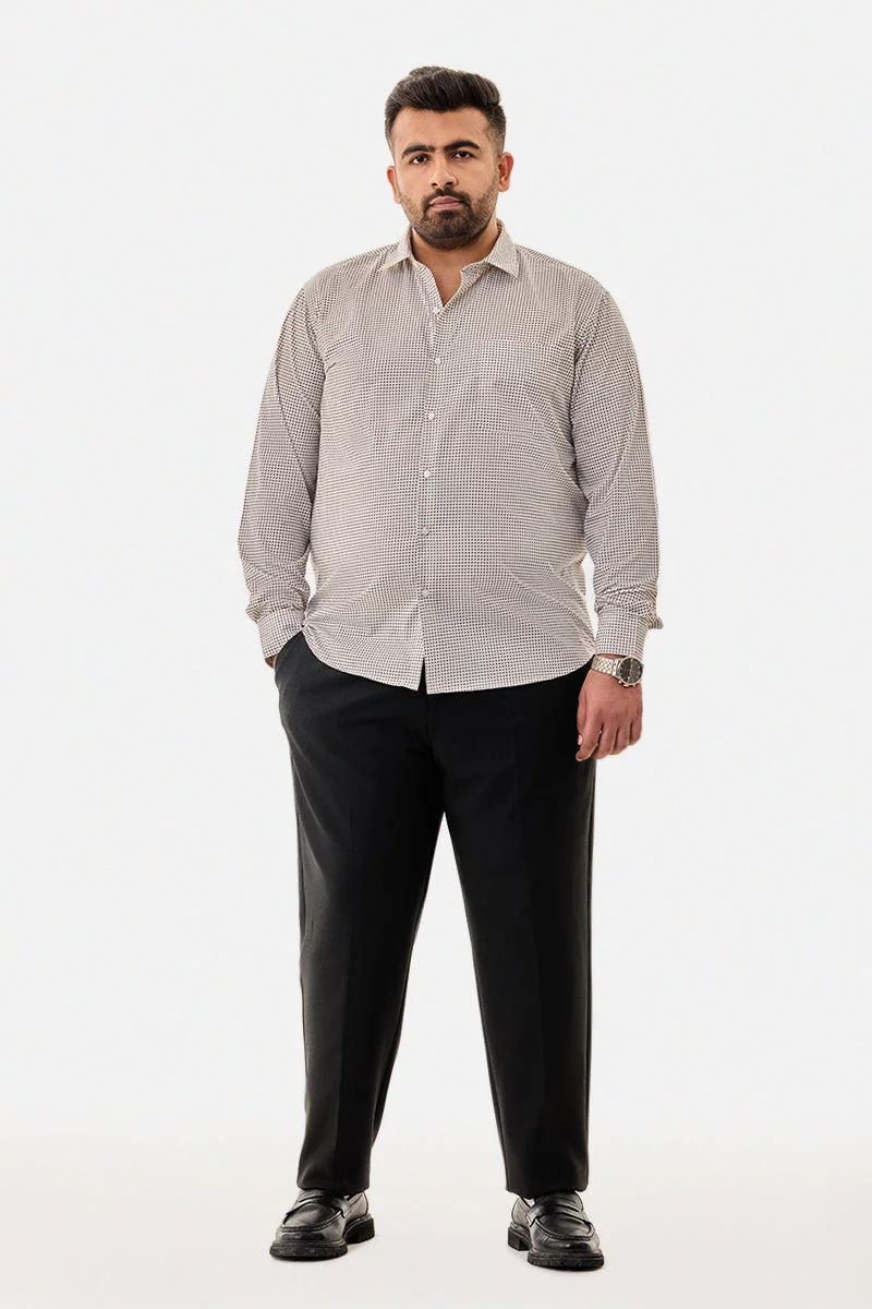 سنيتش 100% Cotton Geometric Plus Size Shirt